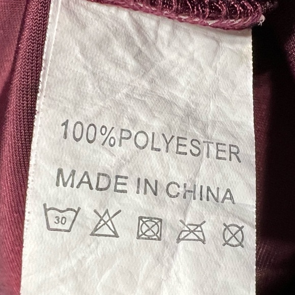 Amaryllis Burgundy 3/4 Sleeve Polyester Women’s Dress (Sz XL) - Picture 8 of 12